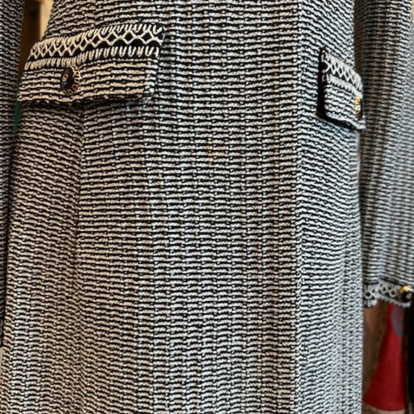 St. John Collection Tweed Pattern Black/White Size 4 Coat - Picture 8 of 9